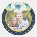 Search for watercolor floral wedding stickers Blue and white