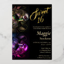 Search for masquerade sweet 16 invitations Gold