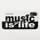 Search for music is life iphone cases Black