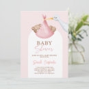 Search for stork baby girl shower invitations Pink