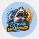 Search for blue water splash stickers Shark