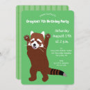 Search for red panda birthday invitations For kids