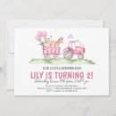 Search for pink tractor birthday invitations Girl farm birthday