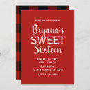 Search for plaid sweet 16 invitations Chequered