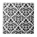 Search for black damask pattern tiles Black and white