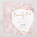 Search for marble 21st birthday invitations Pink