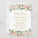 Search for pink gold and white baby shower invitations Watercolor floral