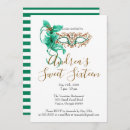 Search for green masquerade mask invitations Emerald