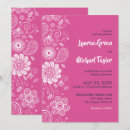 Search for white flower pattern invitations Pink and white