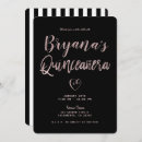 Search for black rose gold quinceanera invitations Party
