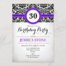 Search for black white and purple invitations Damask
