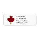 Search for red maple leaf return address labels Canada