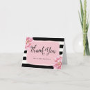 Search for pink black wedding thank you cards Striped