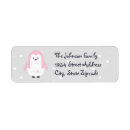 Search for pink penguin return address labels Cute