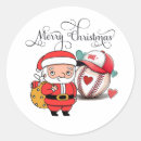 Search for classic baseball stickers Santa