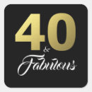 Search for black and gold birthday stickers 40th