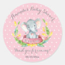 Search for pink elephant baby shower stickers It's a girl