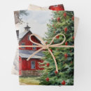 Search for red barn wrapping paper Nostalgic