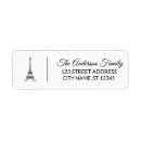 Search for parisian return address labels Eiffel tower