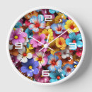Search for flower pattern clocks Pretty