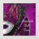Search for black purple masquerade party invitations Mask