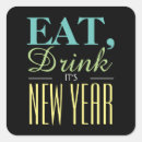 Search for new year eve stickers Black and white