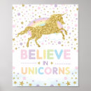 Search for unicorn believe in magic posters Girly