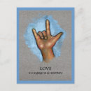 Search for sign language postcards I love you