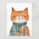 Search for whimsical cat illustration postcards Watercolor