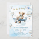 Search for up and away birthday invitations Hot air balloon