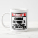 Search for reporter mugs Court