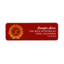 Search for gold text return address labels Luxury