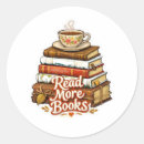 Search for tea and books stickers Bookworm