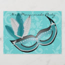 Search for venetian mask cards invites Blue