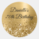 Search for gold 70th birthday stickers Glitter