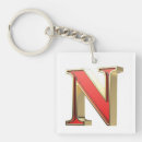 Search for letter n key rings Gold