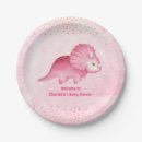 Search for pink dinosaur plates Baby shower