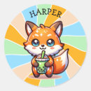 Search for kawaii fox stickers Cartoon