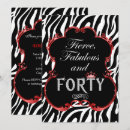 Search for forty and fabulous invitations Red