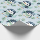 Search for cute penguin wrapping paper Watercolor