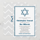 Search for traditional bar bat mitzvah invitations Blue