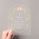 Search for white flowers christening invitations Baptism