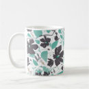Search for teal and brown coffee mugs Flowers