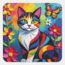 Search for cat and butterflies stickers Flowers