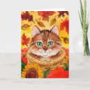 Search for cat and sunflowers cards For her