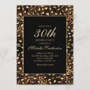 Search for glamour 30th birthday invitations Black and gold
