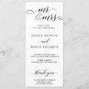 Search for traditional reception wedding programs Calligraphy