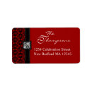 Search for red damask return address labels Modern
