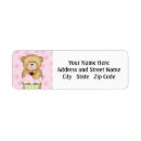 Search for teddy bear birthday return address labels Pink