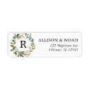 Search for winter wreath return address labels Rustic